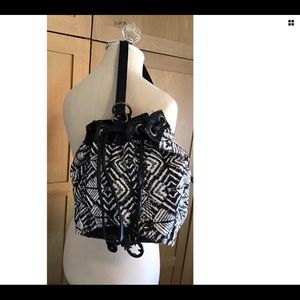 Lucky Brand Boho Drawstring Backpack Sling Strap